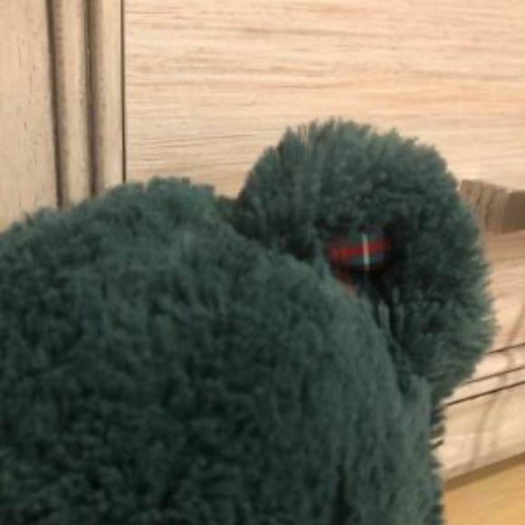 RETIRED BUILD A BEAR - GREEN BEAR WITH PLAID HEART, PAW PADS - Picture 4 of 6